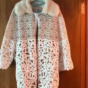 Fur Collar Cutout Beautiful Jacket